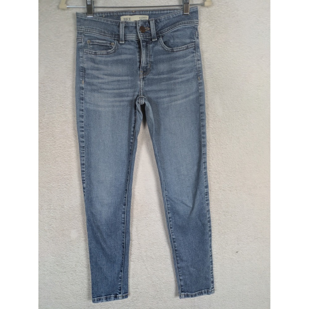 BKE Audrey Jeans Women's 25 Blue Ankle Skinny Mid Rise Slim Fit Faded